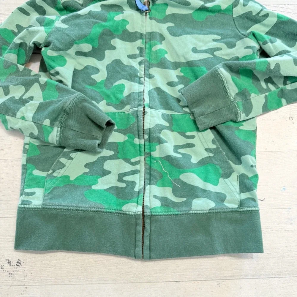 Primary kids green camo‎ zip up hooded sweatshirt 4/5